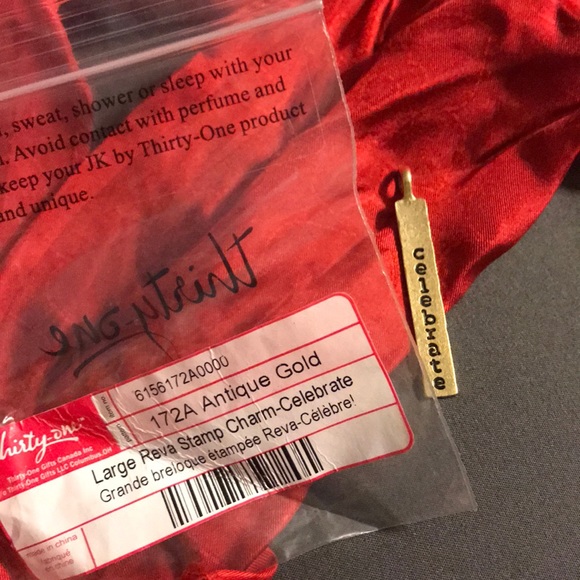 Thirty-One Large Reva Stamp Charm “Celebrate” - Picture 2 of 2